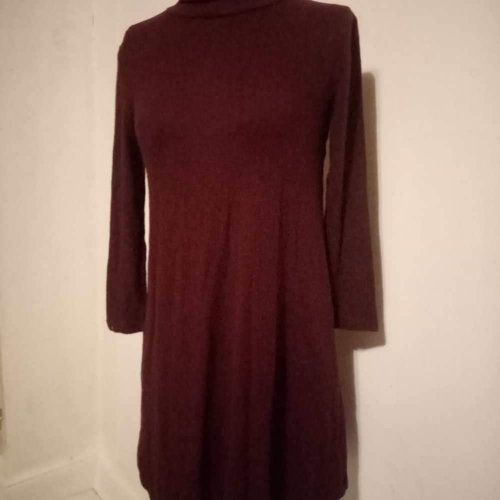 American Outfitters Burgundy Long Sleeve Dress